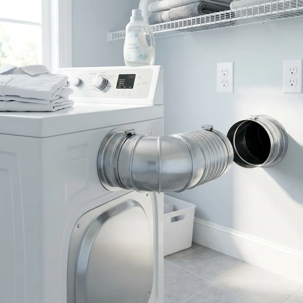 Shiny clean dryer vent exhaust outlet tube
