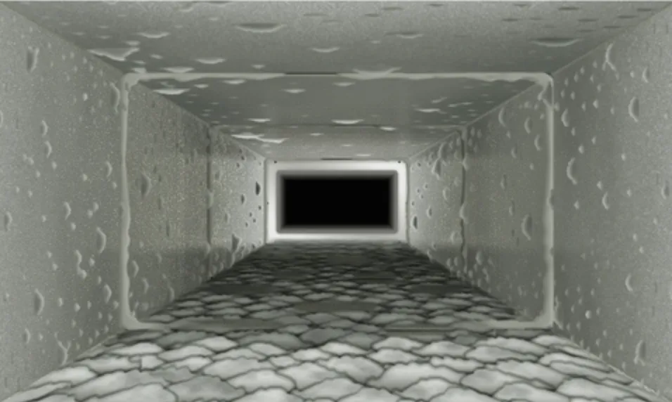 Clogged air duct before cleaning